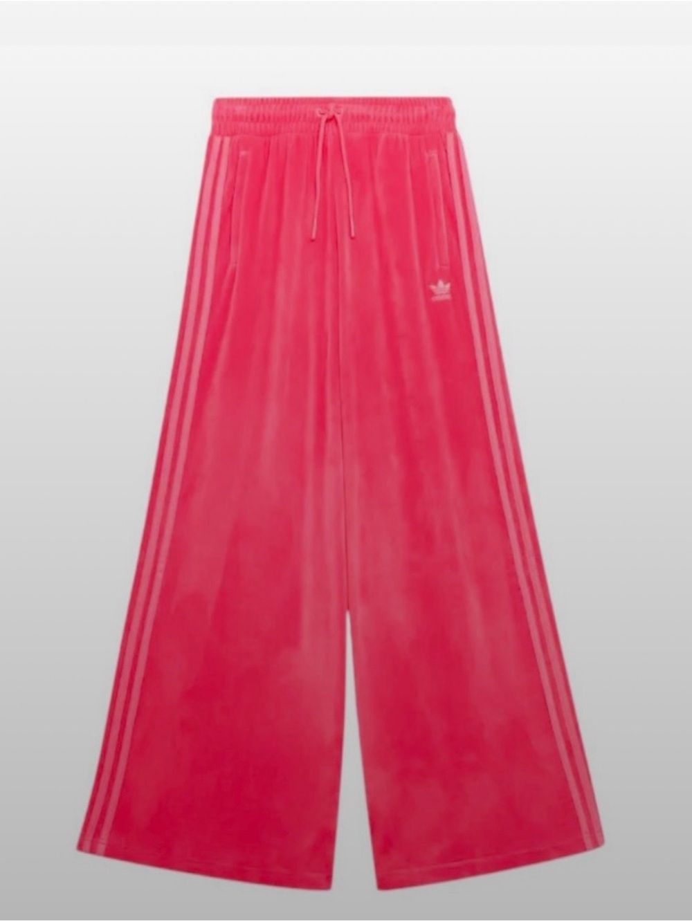 Jeremy Scott adidas Women's Wide Leg Velour Track Pants - Hot Pink - Picture 4 of 8